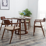 北欧实木圆餐桌椅组合 小户型简约大圆桌餐桌 现代4人6人餐桌榆木
