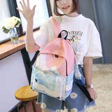 夏季2016韩版潮初中学生书包女旅行双肩包百搭时尚防泼水大号背包