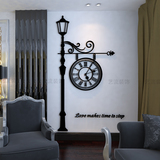 创意卡通3D立体墙贴餐厅欧式挂钟贴客厅现代艺术壁钟儿童时钟饰品