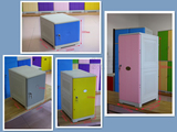 宿舍塑料小柜带锁家用床头柜收纳柜储物柜组装带门学生寝室小柜子