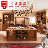 北京 西安美国红橡木整体实木橱柜定做欧式原木厨房厨柜装修定制