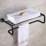 黑古铜美式浴巾架卫生间浴室卫浴挂件复古黑色仿古全铜欧式毛巾架
