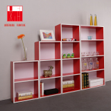 红色书架书柜子宜家包邮现代简约日式客厅置物架学生储物收纳组合