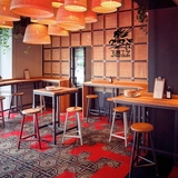 美式loft简约复古吧台桌椅铁艺咖啡酒吧桌椅创意实木高脚餐厅吧椅