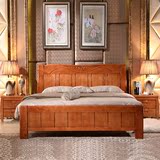 全橡木实木床1.8米双人原木婚床现代主卧室经济型成人大床家具