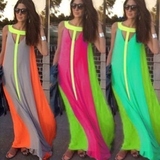 宽松连衣裙波西米亚Sexy Beach Women Maxi Dress Print Colors