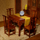 中式仿古酒店小方桌饭店餐桌椅组合全实木餐馆八仙桌榆木四方桌
