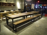 促销欧式美式组装复古铁艺餐桌椅组合饭桌做旧酒吧桌会议长桌定制