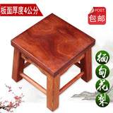 红木方凳 缅甸花梨木小凳子 实木矮凳换鞋凳儿童凳大果紫檀喝茶凳