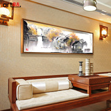 新中式客厅装饰画挂画现代简约沙发背景墙山水画有框壁画卧室床头