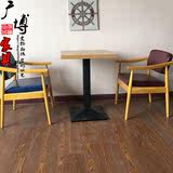 餐桌椅欧式实木复古休闲餐椅美式简约咖啡厅酒店餐椅做旧扶手椅子