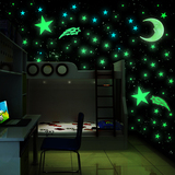 夜光墙贴荧光星星月亮3d立体卧室宿舍儿童房装饰墙贴纸可移除