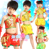 六一儿童演出服男女童民族舞蹈服装新款幼儿园古装肚兜腰鼓表演服