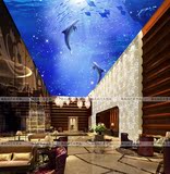 3d立体壁画卧室壁纸海底世界海洋鱼儿童房游泳馆餐厅背景墙纸