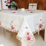 欧式蕾丝茶几桌布高档长方形饭桌餐桌布艺田园防尘罩镂空绣花台布