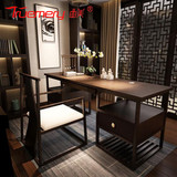 新中式复古书桌写字台现代实木书房桌椅简约创意办公桌样板房家具