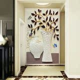 3D立体玄关壁画走廊过道墙纸装饰画竖版高清欧式无缝整张壁纸