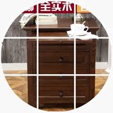 2016美式实木抽水曲柳白蜡木床边柜带抽板黑胡桃整装可定制床头柜