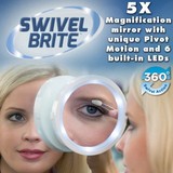 swivel brite 放大化妆镜带灯LED浴室美容镜吸盘吸附式男女士镜子