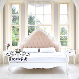 出口欧式实木床 法式新古典奢华做旧雕花双人床 新款美式软包床