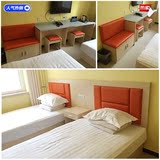 重庆酒店宾馆标间大床全套板式家具电脑桌桌写字台软包床头床箱