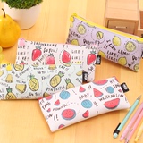 韩版创意小清新简约水果笔袋PU防水文具袋收纳袋学生铅笔盒化妆包