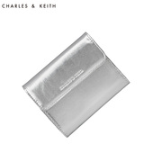 CHARLES&KEITH 短款钱包 CK2-10770060 宴会亮面小巧三折女式皮夹