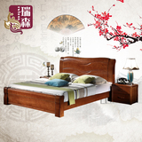 水曲柳全实木家具床 现代中式床 1.51.8米升降单双人简约储物婚床