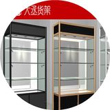 郑州货架展示柜精品玻璃展柜礼品展架饰品柜柜台订做钛合金展架