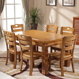 橡木餐桌椅组合简约现代长方形6人吃饭桌子宜家实木西餐桌小户型