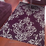新中式古典紫色花纹地毯客厅茶几沙发地毯卧室床边样板间地毯定制