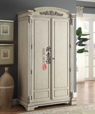 美式实木衣柜储物柜欧式仿古白橡木雕花衣柜成人衣柜组合衣柜定制