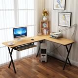 电脑桌台式简约书桌简易钢木写字桌双人电脑桌转角学习办公商务台