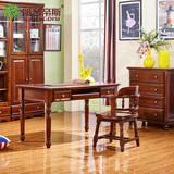 美式写字桌1.4米书桌实木电脑桌美式乡村复古办公桌欧式书房家具