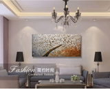 新款纯手绘客厅卧室壁画 玄关装饰画抽象挂画手绘立体油画发财树