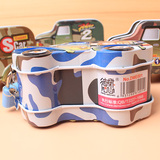 韩版创意迷彩汽车存钱罐儿童礼品铁皮带锁储蓄罐小号卡通零钱罐