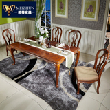 美式实木餐桌美式1.4米/1.8米可伸缩餐桌椅组合欧式实木餐桌 组合