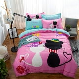 秋冬韩式家纺欧美床上用品简约时尚四件套个性被套床单1.8米2.0m