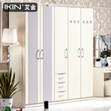 包邮卧室板式家具现代简约时尚烤漆双开门五门整体组装板式木衣柜
