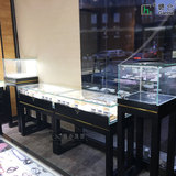 烤漆珠宝展示柜古董柜台黑色橱窗展柜中式饰品柜台玉石柜玻璃柜子
