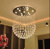 现代创意led餐厅灯个性三头吧台水晶吊灯大厅圆球形水晶餐吊灯具