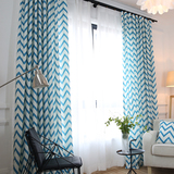 简约现代涤棉窗帘布料北欧风几何图案布帘落地窗客厅成品定制特价