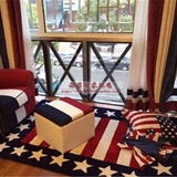 时尚潮流个性米字旗抽象红白蓝色客厅茶几卧室床边加厚阳台地毯垫