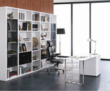 简易书柜书架组合 书房客厅现代简约时尚烤漆收纳柜书台展示柜