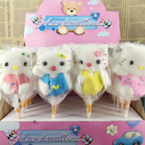 创意KT猫卡通动物造型棉花糖 棒棒糖 超市零食卡通软糖果批发