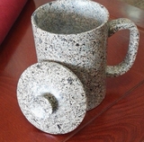中华麦饭石内蒙古特级天然水杯杯子茶杯马克杯带盖加厚净化水简约