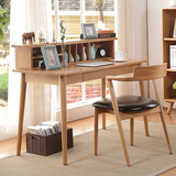 全实木书桌北欧原木纯实木双抽书桌书房家具现代日式橡木学习桌