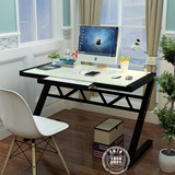 名品包邮现代台式电脑桌简易电脑桌家用办公桌写字桌钢化玻璃桌