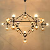 led创意艺术装饰吊灯复古工业风服装店北欧美式客厅玻璃圆球吊灯
