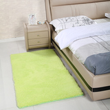 现代简约家用厨房浴室防滑垫卧室床边长毛加厚纯色长方形地毯地垫